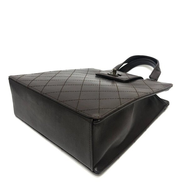 CHANEL Matelasse Turn lock Handbag Bag Backpack Hand Bag Calfskin Brown - Picture 5 of 13